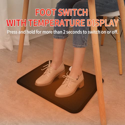 Electric Heated Floor Mats - AC 110V Foot Heater, Heated Foot Warmer Mat Under Desk for Office and Home (Black) - color: Black