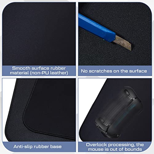 Amylove L Shaped Desk Mat Corner Mouse Pad Waterproof Large Rubber Corner Desk Mat for Office Home L Shaped Curved Keyboard Pad Gaming Setup Computer Protection Supplies, 36.2 Inches(Black)