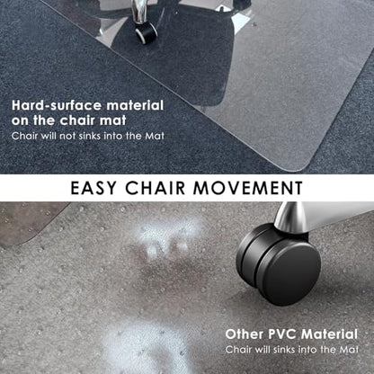Kuyal 2 Pack 1/5" Thick Office Chair Mat, 40" x48" Heavy Duty Hard Computer Chair Mat, Under Desk Protector Carpeted Floors Mats, Easy Chair Movement, Can be Used on Carpet or Hard Floor, Ship Flat - size: 40" x 48" x 1/5" Rectangle