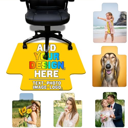 Custom Gaming Chair Mat, Personalized Office Chair Mats with Your Text Photo Image Logo, Customized Desk Chair Mats 36 x 48 in, Multi-Purpose Chair Carpet for Office Home, Deep Yellow - color: Deep Yellow, size: 30"x 48"