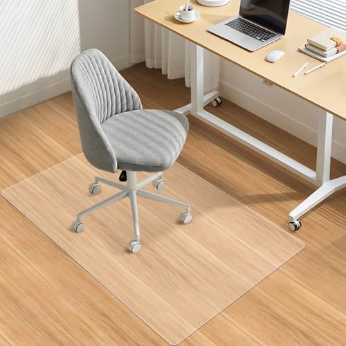 Vicwe Office Chair mat for Hardwood Floor, 30 x 48 inches Fully Transparent Desk Hard Floor Chair Mat Protector, Easy Glide, Flat Without Curling - color: Clear, size: 30"×48" Rectangle