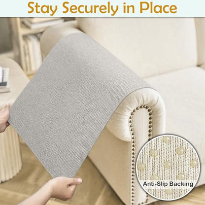 Couch Arm Covers, Waterproof Armrest Cover for Sofa, Loveseat, Armchair, Non-Slip Recliner Arm Cover, Sofa Arm Covers, Headrest Cover, Arm Chair Covers Set of 2 (Gray, 26"×26") - color: Grey, size: 26" x 26" - 2 pcs