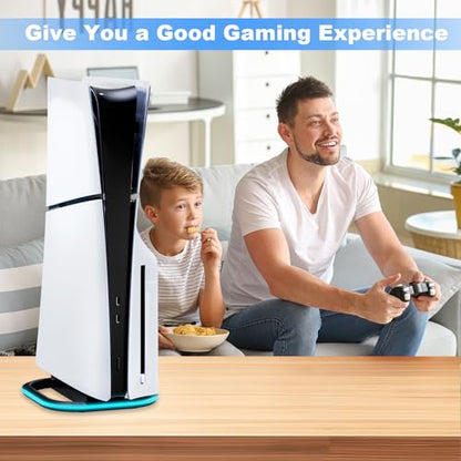 HONCAM Vertical Stand for PS5/PS5 Slim/PlayStation 5 Pro Consoles, PlayStation 5 Vertical Holder with 7 RGB Lights and a Screw, Black - color: Black