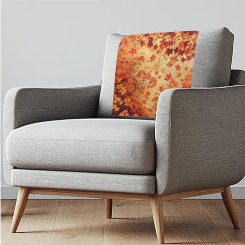 Maple Leaves Headrest Cover for Recliner Furniture Protectors Washable slipcover Couch Chair Headrest Pad Cloth Sofa Back Covers Non Slip Headrest Cover for loveseats,Office Theater Seat - color: Maple Leaves