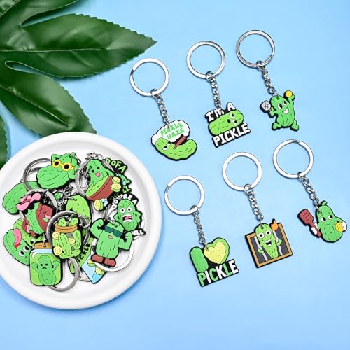 Keychains Bulk,Funny Key Chain for Prizes Incentives Holiday Gifts Birthday Party Favors - color: 22pcs Pickle Keychains