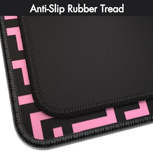 Gamer Boss - Gaming Mouse Pad - 48 x 24 Inches - 4mm Thick with Stitched Edges, Non-Slip Rubber Base, Premium Cloth Mousepad, Desk Mat for Laptop, Keyboard, Computer & PC (Mega, Pink Maze) - color: Pink Maze, size: 48" x 24"