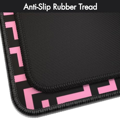 Gamer Boss - Gaming Mouse Pad - 48 x 24 Inches - 4mm Thick with Stitched Edges, Non-Slip Rubber Base, Premium Cloth Mousepad, Desk Mat for Laptop, Keyboard, Computer & PC (Mega, Pink Maze) - color: Pink Maze, size: 48" x 24"