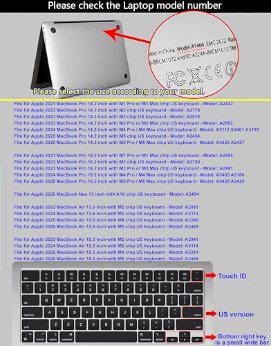 XSKN Logic Pro Shortcut US Version Keyboard Cover Skin for 2026-2021 MacBook Pro 14 16 inch MacBook Air 13 15 inch with M5/M4/M3/M2/M1 and MacBook Neo