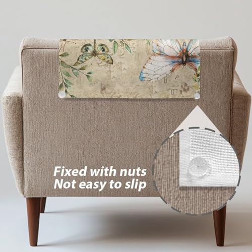 Sofa Headrest Covers Recliner Headrest Covers Butterfly Newspaper Design Couch Chair Protector Non Slip for Living Room Quick Dry Breathable Sofa Chair Cover Not Easy to String - color: Butterfly Newspaper Design