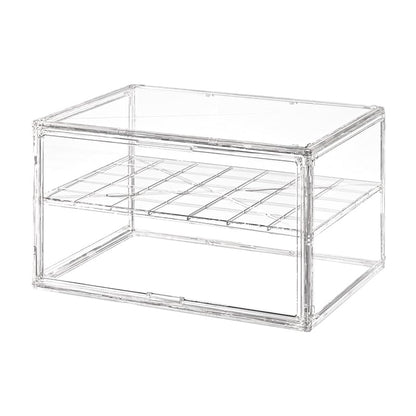 BOHOIDEE Extra Large 19.7"X14.6"X11.6" Acrylic Display Case with 1 Division Board, Clear Organizer Box Plastic Holder with Magnetic Door for Handbags, Purses, Boots, Figures, Book - size: Extra Large-A