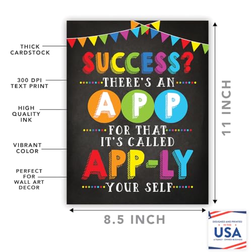 Andaz Press Classroom Science Teacher Wall Art Decor Poster Signs, 8.5x11-inch, Think Like a Proton and Stay Positive, Never Trust an Atom 4-Pack Unframed, Motivational Quotes Science Teacher Wall Art - color: Stay Positive