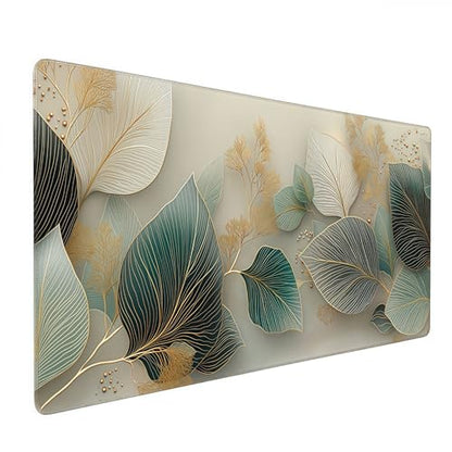 Large Gaming Mouse Pad, Non-Slip Rubber Base, Floral Pattern Design, 35.4x15.7 Inch, Ergonomic for Office and Gaming - color: Floral Pattern