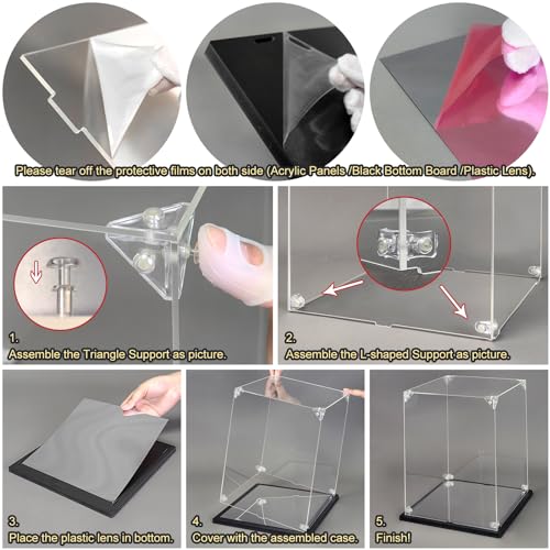 Acrylic Display Case, 13.8×11.8×23.8 Inch Clear Acrylic Display Box with Black Frame, Assemble Collectibles Display Case for Trophy, Action Figures, Dolls & Building Toys - size: 13.8*11.8*23.8inch