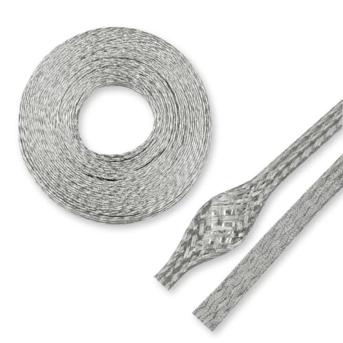 Tinned Copper Braid Cable Wire Shielding Sleeve Ground Straps Protection Flat Metal Mesh Flexible Expandable (1/4 in Wide(0.16 in Dia)-28ft) - size: 1/4 in Wide(0.16 in Dia)-28ft