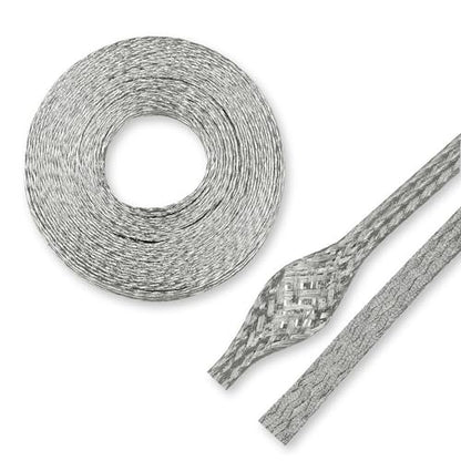 Tinned Copper Braid Cable Wire Shielding Sleeve Ground Straps Protection Flat Metal Mesh Flexible Expandable (1/4 in Wide(0.16 in Dia)-28ft) - size: 1/4 in Wide(0.16 in Dia)-28ft