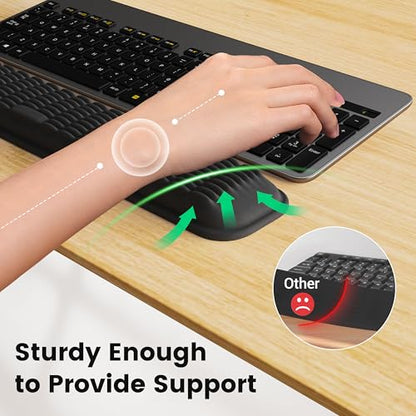 MEKASS Ergonomic Wrist Rest for Keyboard and Mouse, Soft Memory Foam Keyboard Wrist Rest Set with Non-Slip Silicone Base, Easy Typing, Pain Relief, Comfort for Office, Work, Gaming (Light Gray) - style: Light Gray