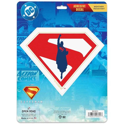 DC Comics Superman Shield Adhesive Vinyl Decal - Bold Superman Logo Sticker for Vehicle Windows or Bumpers - color: Red/Blue