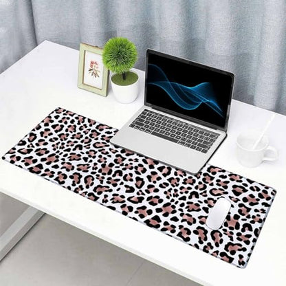 Gaming Mouse Pad, Large Mouse Pads for Women, Non-Slip Rubber Base Mousepad, Keyboard Mouse Mat, Desk Pad with Stitched Edges, 31.5x11.8inch Leopard Skin Rose Gold Pattern - color: Leopard Skin Rose Gold Pattern, size: 31.5" x 11.8"