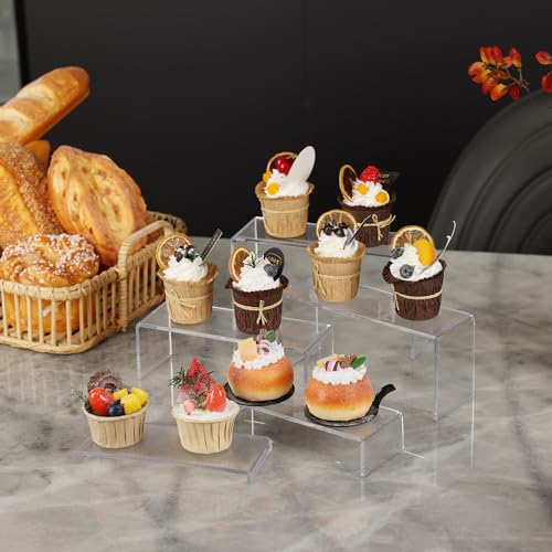 Goabroa 2 Sets 10 Pcs Clear Display Risers, Rectangular (7"-8"-9" L) Risers Display Stands, Table Stands for Jewelry, Cupcake, Perfume, Figures - color: Clear, size: Regular 2 Sets (10PCS) Rectangle