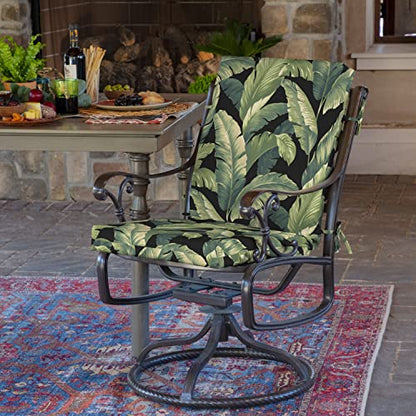 Arden Outdoor Midback Chair Cushion, 18 x 16.5, Water Repellent, Fade Resistant 18 x 16.5, Onyx Cebu - color: Onyx Cebu