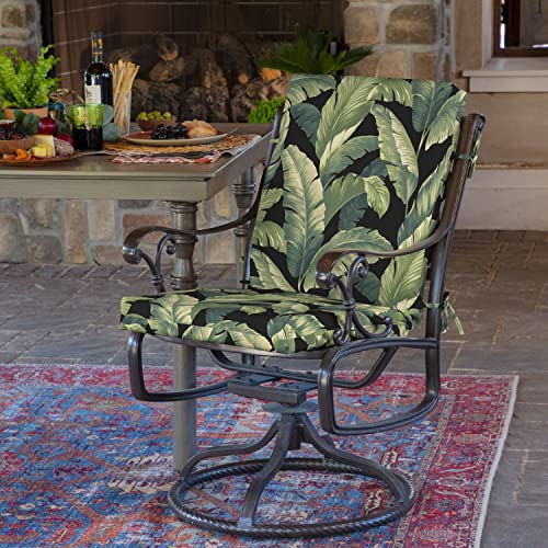 Arden Outdoor Midback Chair Cushion, 18 x 16.5, Water Repellent, Fade Resistant 18 x 16.5, Onyx Cebu - color: Onyx Cebu