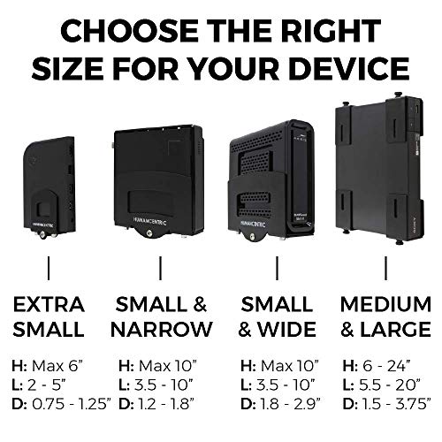 HumanCentric Cable Box and Modem Mount, Adjustable Wall Mount for Small and Narrow Devices, Cable Boxes, Modems, DVD Players, Streaming Media Devices, Mount on The Wall Behind TV, Hardware Included - size: Small and Narrow