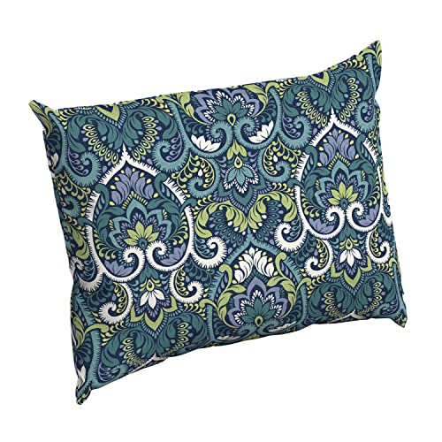 Arden Deep Seat Pillow Back Cushion, 23 x 17, Outdoor/Indoor Replacement Back Cushion, Plush Support, Fade-Resistant, Rain-Proof Patio Furniture Cushion, Sapphire Aurora Blue Damask - color: Sapphire Aurora Blue Damask, size: 17 x 23