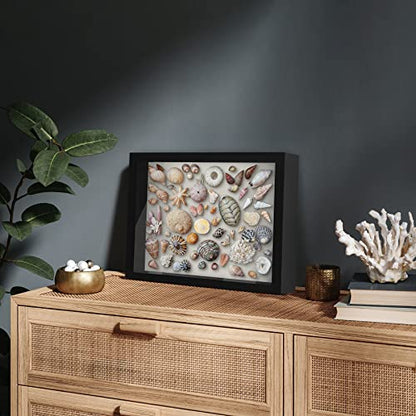 Americanflat 11x14 Shadow Box Frame with Shatter-Resistant Glass - Silhouette Collection - Large Shadow Box Display Case for Tabletop and Wall Display - Black with Soft Felt Back - color: Black, size: 11x14