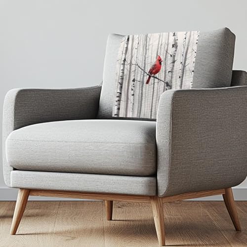 Christmas Cardinal Birds Sofa Headrest Covers Recliner Headrest Protector Cover Couch Back Covers Non Slip Lounge Chair Furniture Protector for Living Room
