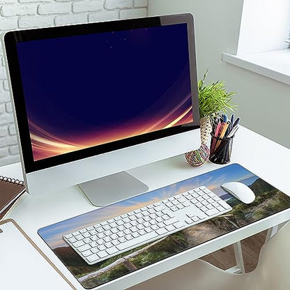 MIOAOSRT Mouse Pad,Mountain Landscape Ponta Delgada Extended Gaming Mouse Pad,Large Non-Slip Rubber Base Mousepad with Stitched Edges,Waterproof Mouse Mat Desk Pad for Office Game Home 35.4x15.75 in - color: Mountain Landscape