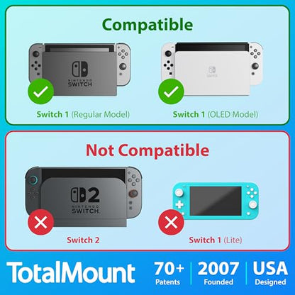 TotalMount Wall Mount for Nintendo Switch 1 (Mounts Switch 1 by TV) – Switch 1 Gray - color: Switch 1 Gray