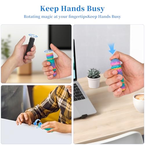 Little Ouchies Pain Stim Fidget Toy, 3D Printed Pocket Spiky Keychain with Clicker Button Spinner Sensory Toys for Anxiety Focus & Stress Reduction Novelty Gifts(Y2) - color: Y2