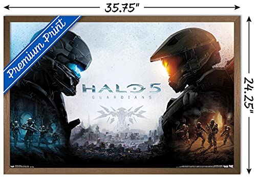 Trends International Halo 5 - Key Art Wall Poster, 34L x 22.4W, Bronze Framed Version - color: Bronze Framed Version, size: 34"L x 22.4"W