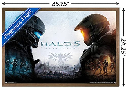 Trends International Halo 5 - Key Art Wall Poster, 34L x 22.4W, Bronze Framed Version - color: Bronze Framed Version, size: 34"L x 22.4"W