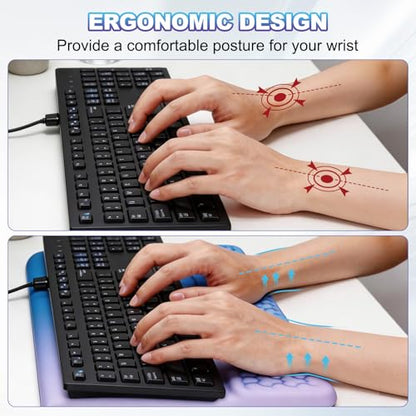 PATIKIL Computer Keyboard Stand with Wrist Rest, Computer Wrist Support Pad, Keyboard Stand Riser Holder Pad for Office Desk Gaming Home, Green - color: Green