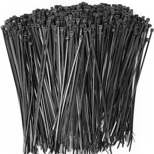 Zip Ties 8 Inch, 500pcs Nylon Cable Ties 18lb Heavy Duty Cord Strap Self-Locking Wire Ties for Indoor Outdoor | Black - color: Black 500pack