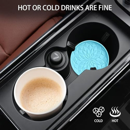 ME.FAN Car Coasters for Cup Holders [4 Pack] - 2.75In Silicone Auto Mug Mats - Universal Non-Slip Recessed Car Interior AccessoriesSky Blue - color: 4pack-sky Blue