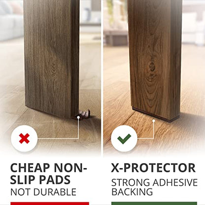 X-PROTECTOR Non-Slip Furniture Pads 8 PCS 1” x 4” - Rubber Furniture Grippers - Self-Adhesive Floor Protectors Grips for Furniture Feet! - size: 8 Rectangular 1 x 4"