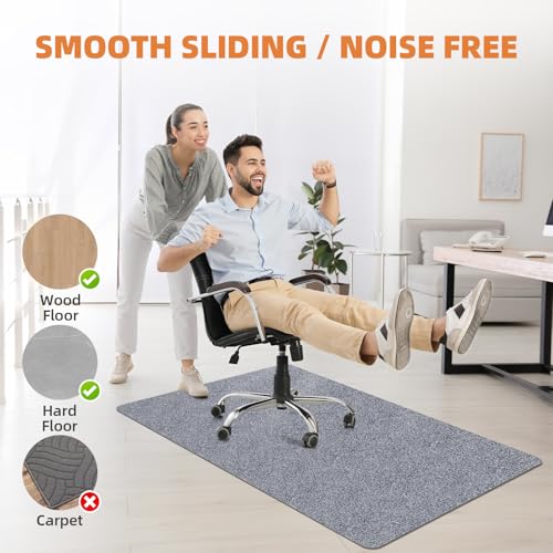 Office Chair Mat for Hardwood and Tile Floor, 48" x 36" Computer Desk Chair Mat, Anti-Slip Mat for Rolling Chair, Large Floor Protector for Home Office, Light Gray - color: Light Gray, size: 48"x36"