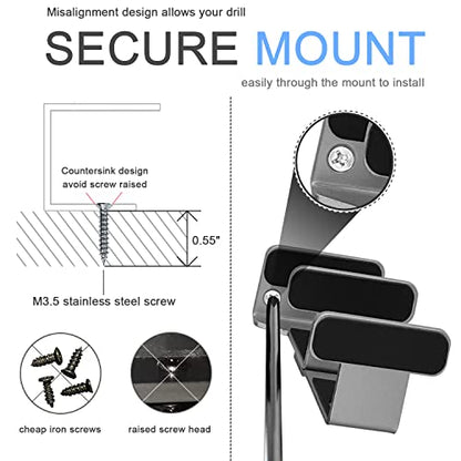 IFCASE 2 Tier Under Desk Laptop Mount, Double Decker Metal Under Desk Shelf Holder for Laptop, MacBook Pro, Keyboard with Anti-Scratch Silicone (Silver) - color: Silver