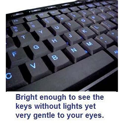 iMBAPrice USB Backlit Blue LED Multimedia Keyboard, Piano Black (IMBA-SBL-BKB) - color: Black, Blue