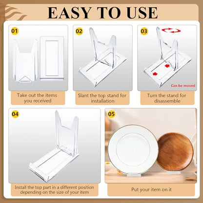 12 Pack Clear Acrylic Desktop Adjustable Display Stand & Book Holder for Phone Magazine Picture Comic Album CD Postcard Artwork Plate Clutch Bag - Home Office back to School