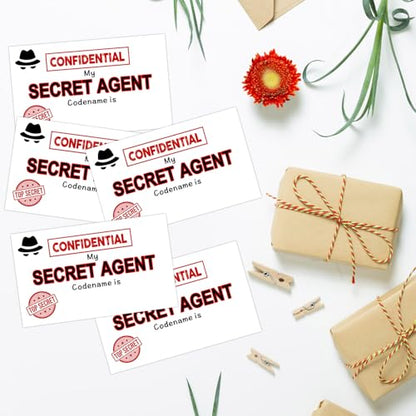 What's Your Secret Agent Name Game Card Set, Spy Codename Generator Game Card, Secret Agent Birthday Party Game Cards, 1 Agent Name Sign, 30 Spy Names Sticker, Birthday Party Decor for Boys Girls - style: Secret Agent
