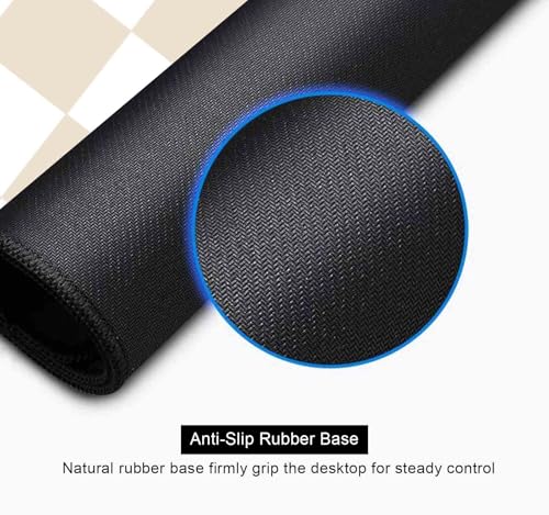 Beige Sand Checkered Desk Pad, Cute Aesthetic Retro Extra Large Mouse Pad for Kids Girls, Computer Mousepad Laptop Desk Mat, Writing Mat for Work Home, 31.5 X 11.8 in - color: Beige Sand Checkered