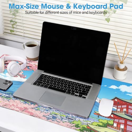 Waterproof Desk Mat 31.5x15.7 Inch - Extra Large Mouse Pad Covers Full Desk, Non Slip Rubber Backing, Easy to Clean, Building - color: Building, size: 31.5" x 15.7"