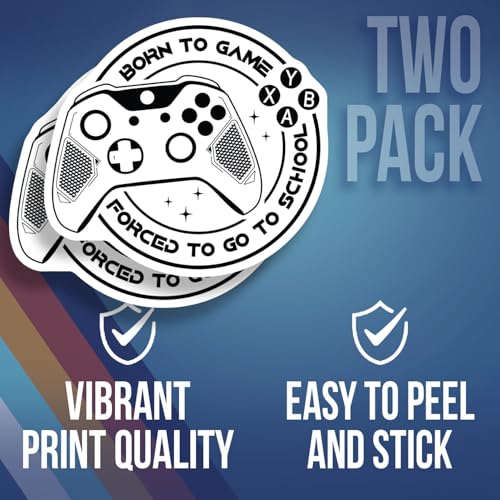 Born to Game Sticker - Forced to Go to School Sticker - Gamer Sticker - Fun Gaming Sticker - Video Game Sticker - School Sticker - Notebook - 5" Vinyl Sticker - Durable Design for AAS1228