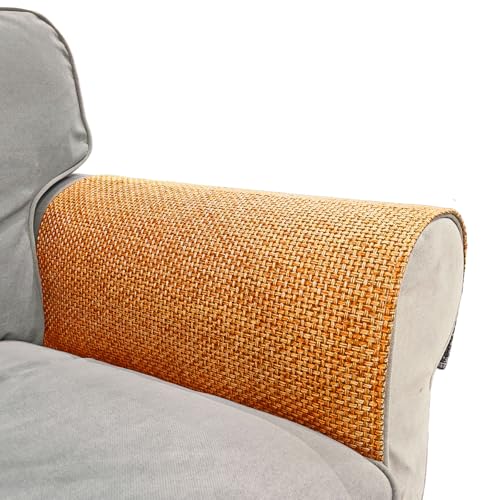 Couch Chair Arm Covers for Sofa, Waterproof Armrest Armchair Covers Non-Slip Recliner Slipcovers, Set of 2 (Orange, 24"×20") - color: Orange