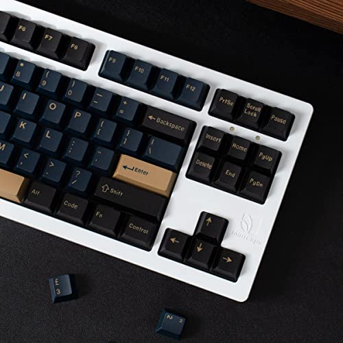 Sumgsn 163 Keys Double Shot Keycaps Cherry Profile Blue Samurai Keycaps for 61/64/87/104/108 Cherry Mx Switches ISO ANSI Layout Mechanical Keyboard - color: Blue Samurai Keycaps