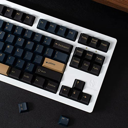 Sumgsn 163 Keys Double Shot Keycaps Cherry Profile Blue Samurai Keycaps for 61/64/87/104/108 Cherry Mx Switches ISO ANSI Layout Mechanical Keyboard - color: Blue Samurai Keycaps