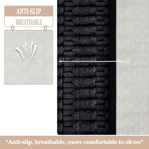 Sofa Armrest Cover Couch Arm Cover Armchair Covers, 2pcs Anti-Slip Couch Arm Protectors Sofa Arm Covers (Black, 18x22x2pcs) - color: Black, size: 18x22 inch (2 pcs)